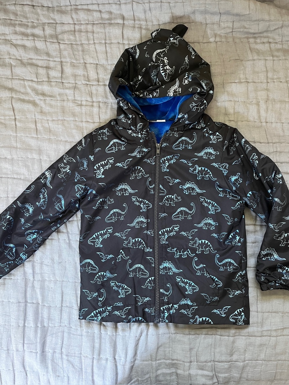 Mick Mack Black Dinosaur Light Jacket Size 6